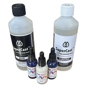 Eli Chem SuperCast Resin - 1kg Kit & 3 x Resi-tint Pigments - Cool Tones - 462550