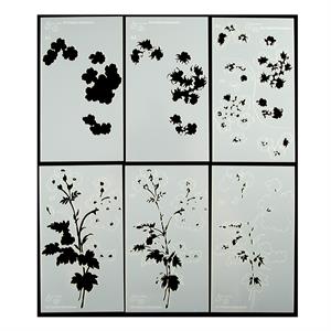 Altenew 6 in 1 Layering Stencil Set - Painted Geraniums - 466438