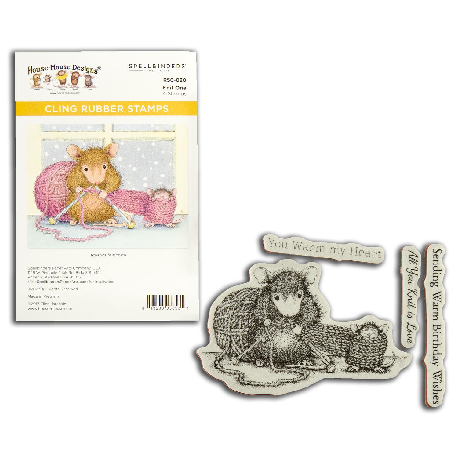 House Mouse Cling Stamp Pick n Mix -  Choose 4 - Knit One