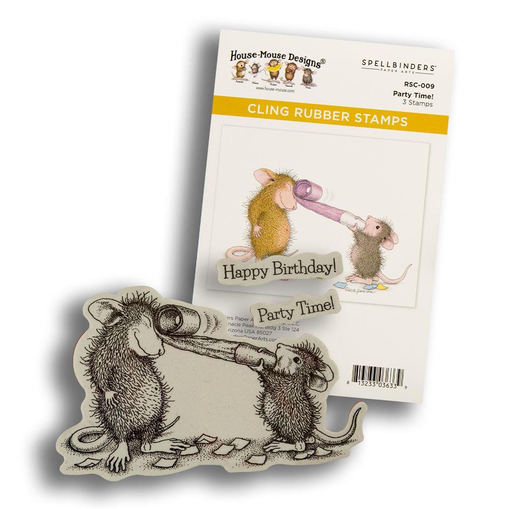 House Mouse Cling Stamp Pick n Mix -  Choose 4 - Party Time!