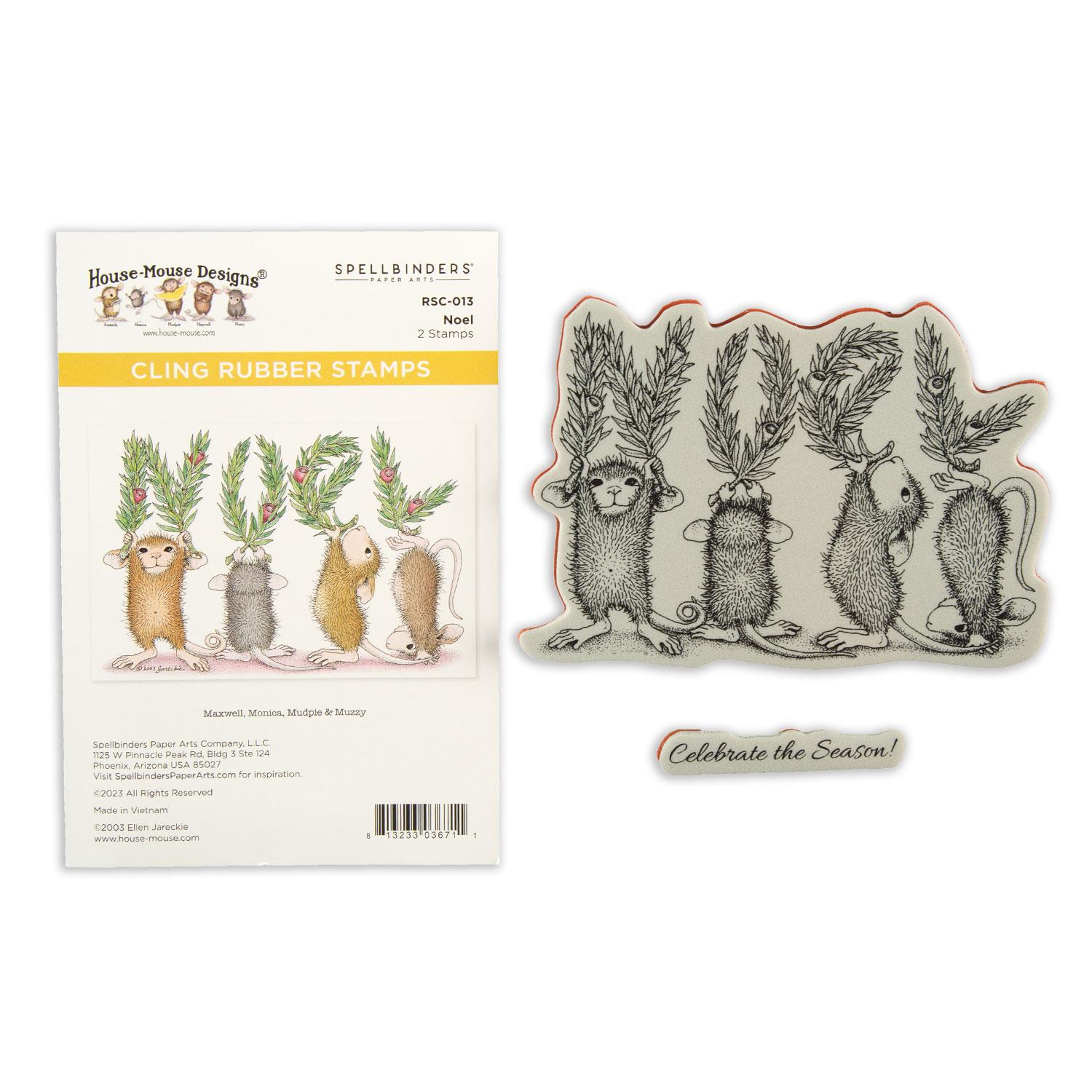 House Mouse Cling Stamp Pick n Mix -  Choose 4 - Noel