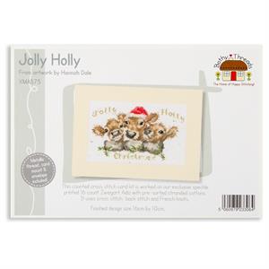 Bothy Threads Jolly Holly Counted Cross Stitch Christmas Card Kit - 16 x 10cm - 479786