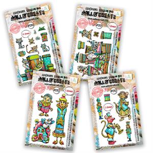 AALL & Create 4 x Stamp Sets - Pawsome Bonanza, Sweet Sheep Family, Ribboned Whisker Wonders & Melodic Mice - 480416