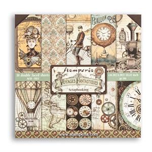 Stamperia Voyages Fantastiques 8x8" Scrapbooking Pad with 10 x Sheets - 486733