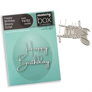 Memory Box Die Set - Happy Birthday Breezy Script - 1 Die - 493164
