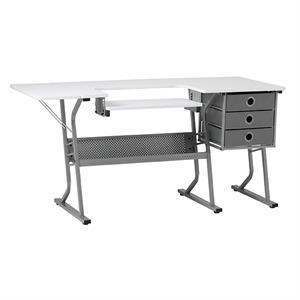 Sewing Online Eclipse Ultra Sewing Machine/Hobby Table in Grey & White - 493515
