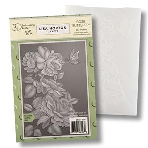 Lisa Horton Crafts Rose Butterfly 5x7" 3D Embossing Folder - 498999