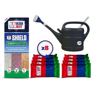 Block Blitz The Shield Starter Kit - 8 x Pouches, Grey Watering Can & Mixing Stick  - 509928