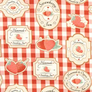 Make + Believe Kimberley Hind Strawberry Picking Handmade Love Fabric - 1m x 110cm Wide - 100% Organic Cotton - 510002