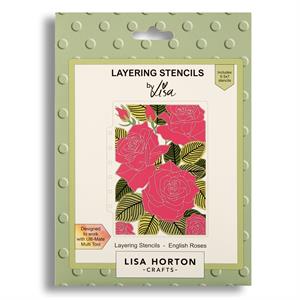 Lisa Horton Crafts 5x7" English Roses Layering Stencils -  6 Stencils - 510337