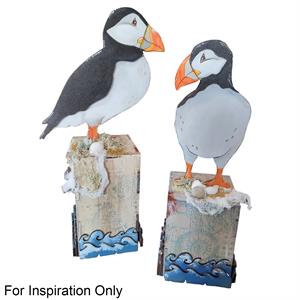 Madhatters Set of 2 Puffins on Posts - 511806