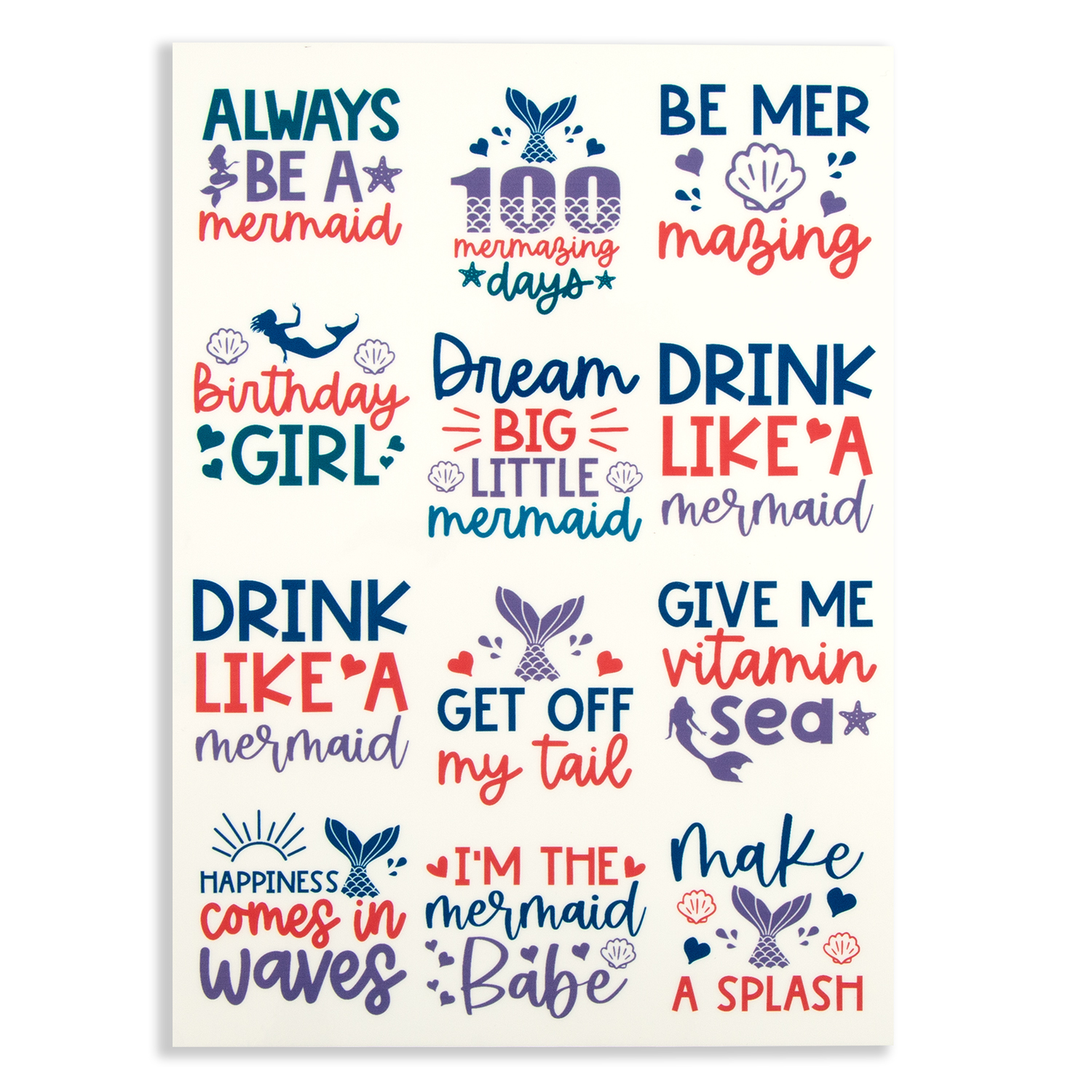 Emlems 4 x Fairytale Quotes A4 Transparent Sticker Sheets - Choose 4  - Design 2