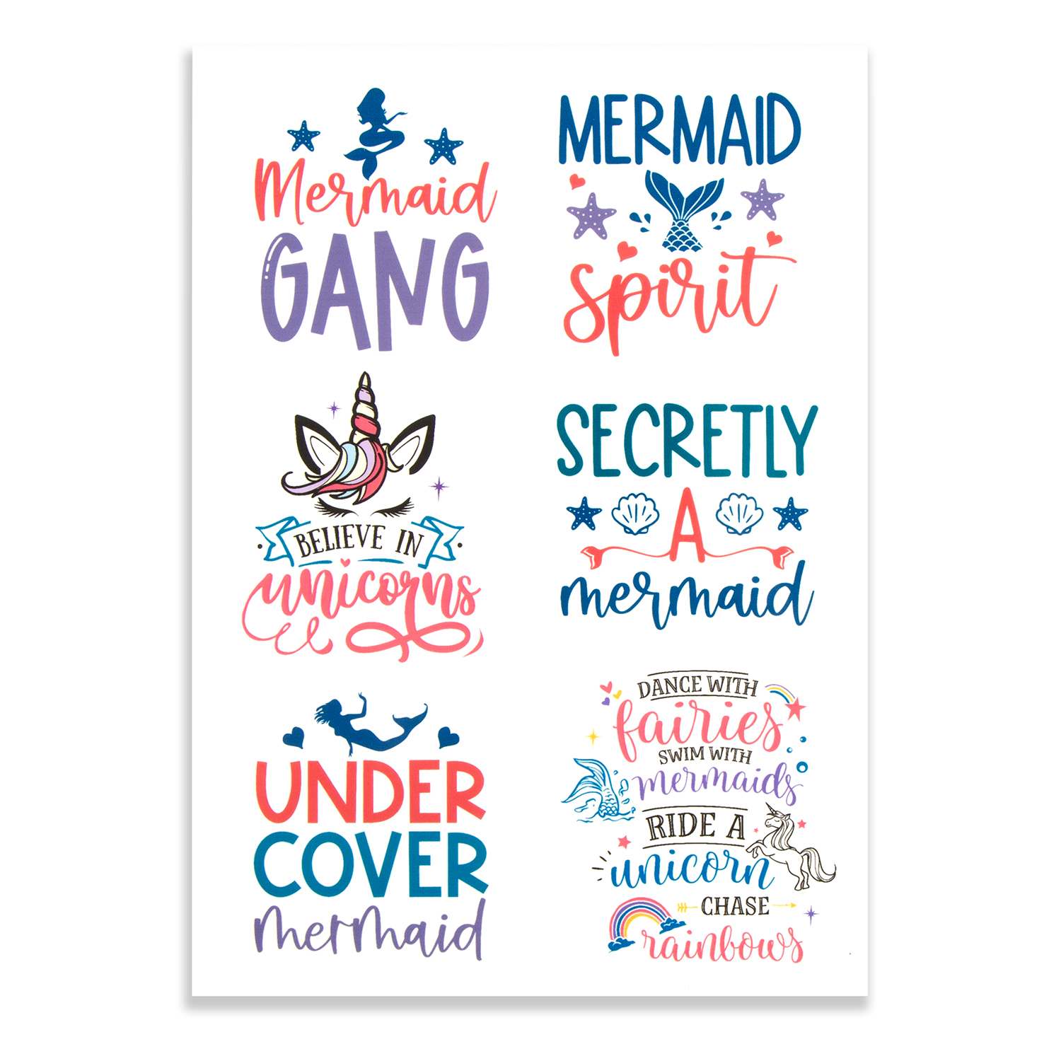 Emlems 4 x Fairytale Quotes A4 Transparent Sticker Sheets - Choose 4  - Design 6