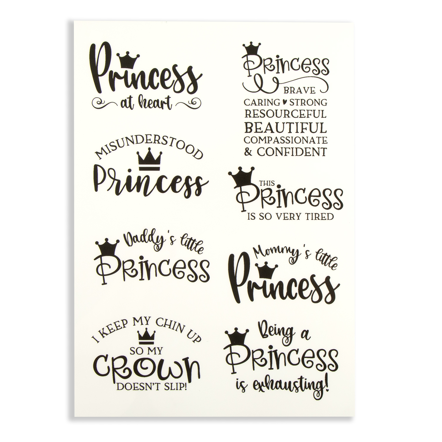 Emlems 4 x Fairytale Quotes A4 Transparent Sticker Sheets - Choose 4  - Design 8