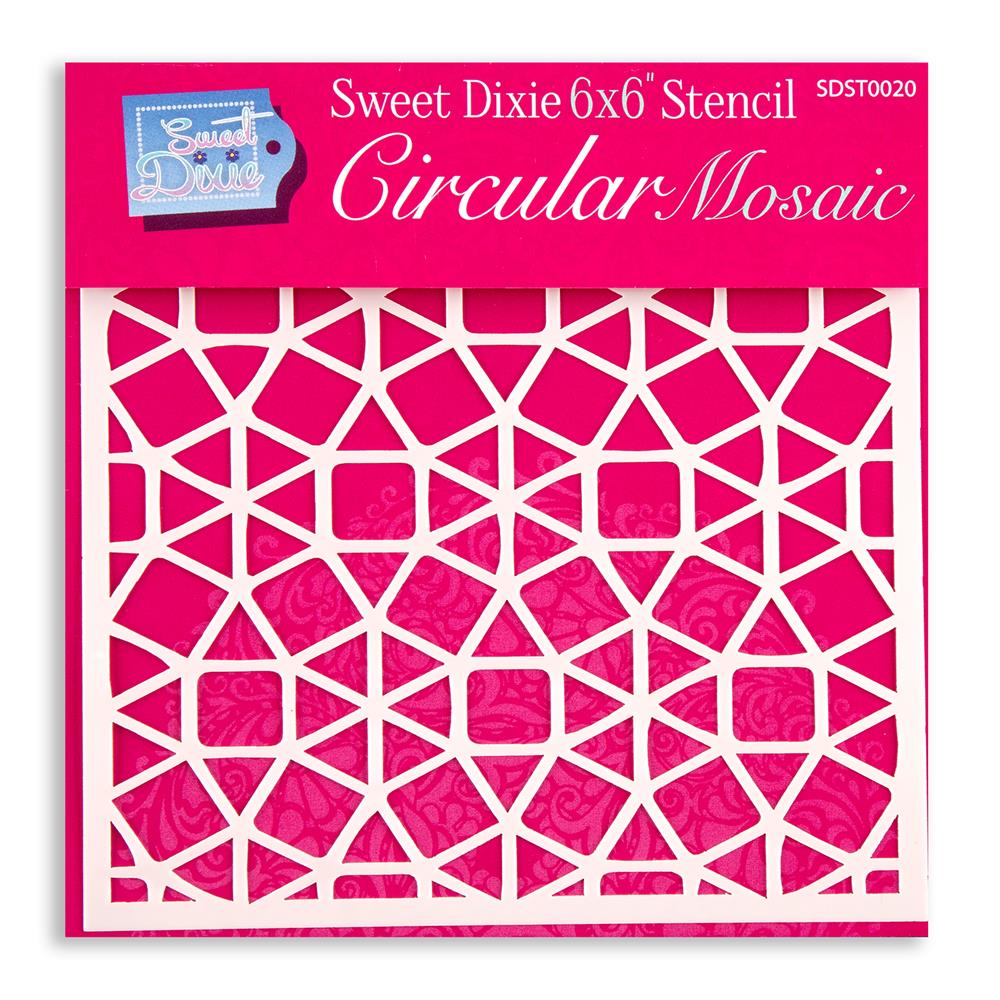 Sweet Dixie 3 x 6x6" Stencils - Pick n Mix Choose 3  - Circular Mosaic