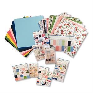 Spellbinders Bayfair Collection Bundle - Scrapbooker's & Card Maker's Kits with 12x12" Card Pack - 516461