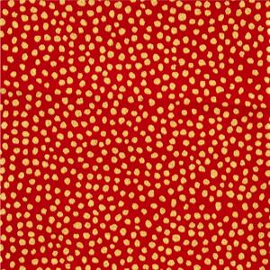 House of Alistair Gilt Red Dots 100% Cotton - 135cm Wide x 1m Fabric Length - 520499