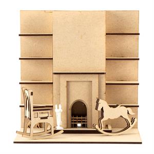 CoolKatzCraft Fireplace Scene: 3D Fireplace Tool Set - 1:12 Scale   - 526431