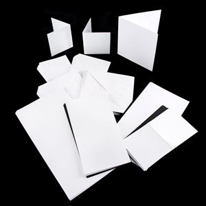 Claritystamp 80 x Pre-Scored Card Blanks and Envelopes in Mixed Sizes - 40 Black and 40 White - 533352