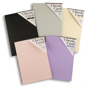 Tonic Studios Craft Perfect A4 Classic Card - Black, Purple, Pink, Cream & Grey  - 50 Sheets Total - 534006