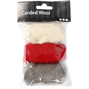 Creativ Carded Wool Kit - Red & White Harmony - 3x10g  - 535419