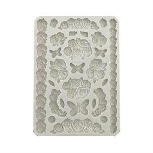 Stamperia Shabby Rose A5 Silicone Mould - Roses & Butterfly - 538127