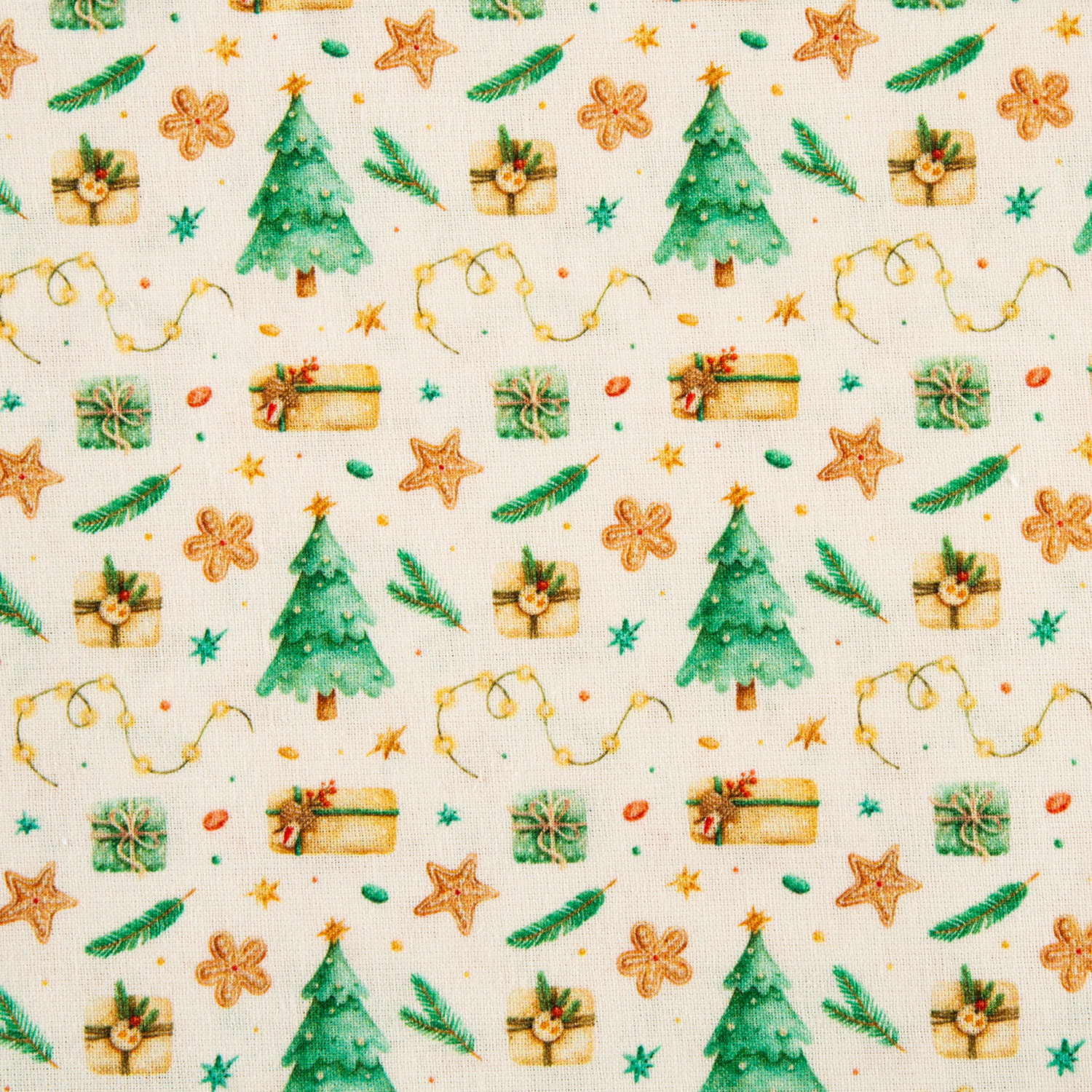 Fabric Freedom Christmas Digital Print 100% Quilting Cotton Fabric - Pick N Mix - 4 x 0.5m by 112cm/44" Wide - 2m in Total - Trees & Presents