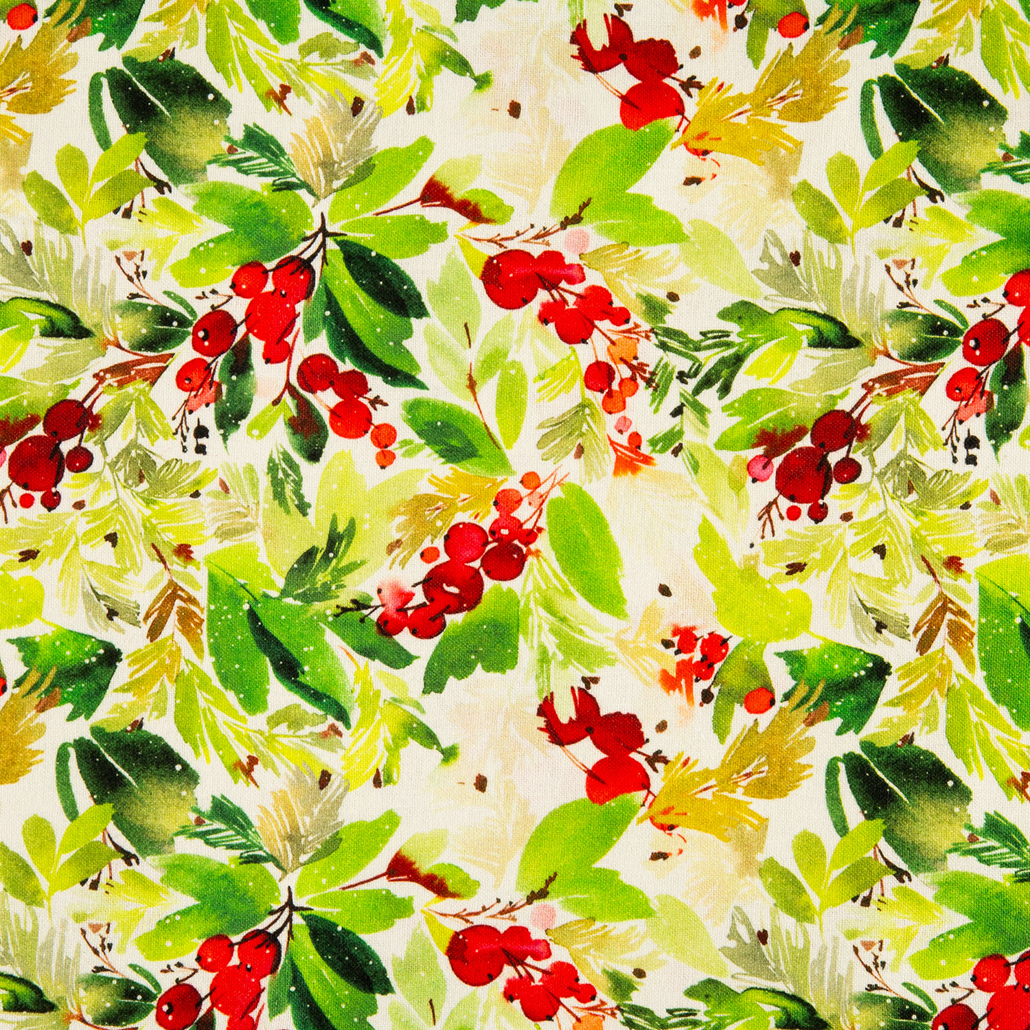 Fabric Freedom Christmas Digital Print 100% Quilting Cotton Fabric - Pick N Mix - 4 x 0.5m by 112cm/44" Wide - 2m in Total - Winter Berries & Foliage