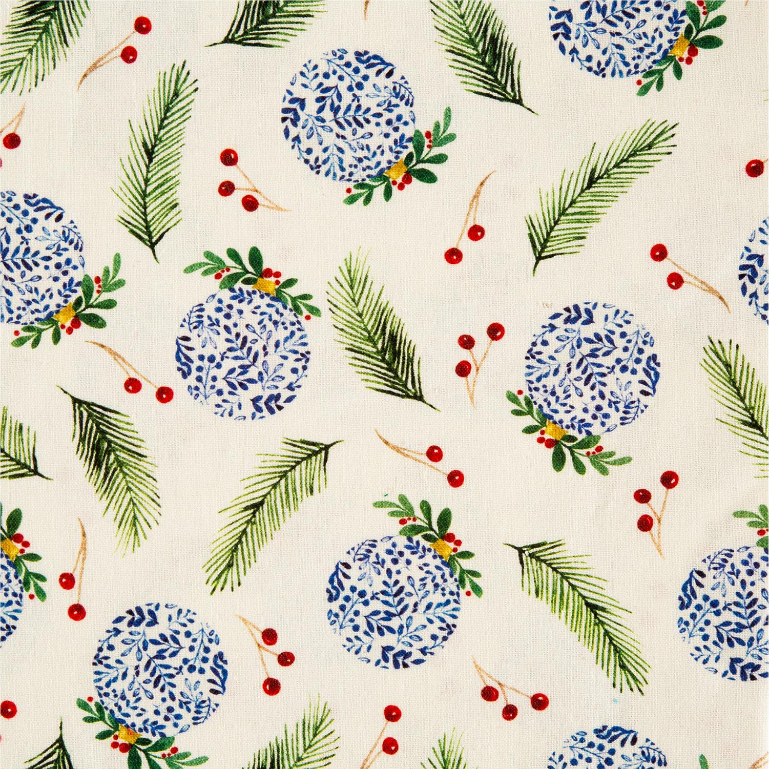 Fabric Freedom Christmas Digital Print 100% Quilting Cotton Fabric - Pick N Mix - 4 x 0.5m by 112cm/44" Wide - 2m in Total - Hand Painted Baubles