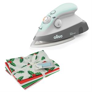 Oliso Iron M3PRO Aqua With Trimits Christmas Classic Fat Quarters Christmas  - Set of 5 - 551680