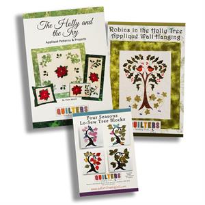 Quilter's Trading Post Holly Applique Pattern Pair - 4 Seasons, Robins in the Holly Tree & Holly and the Ivy Patterns - 554087