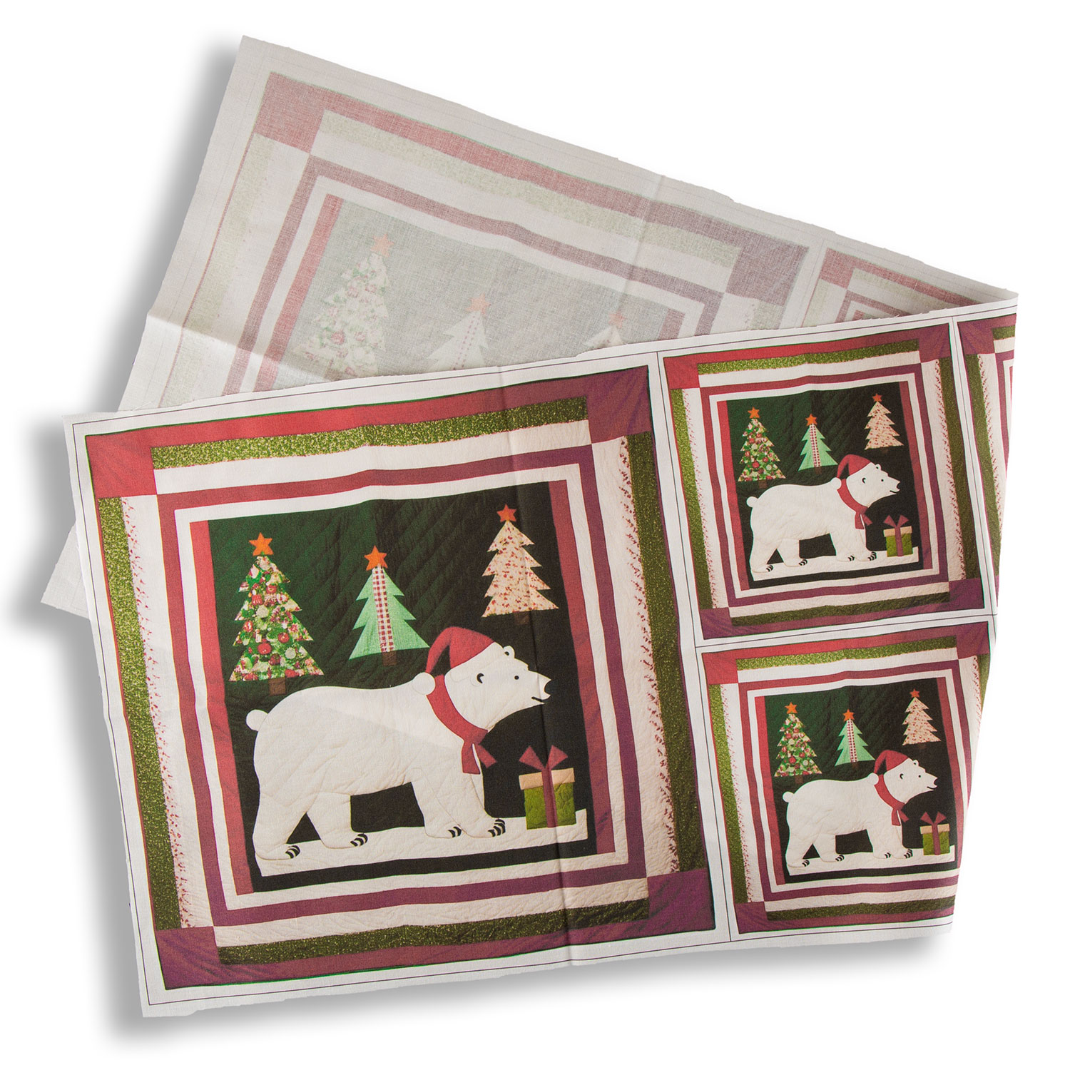 Craft Yourself Silly Festive Bag & Cushion Panels - 2 x 13.5" Panels & 4x 6" Panels - Pick N Mix - Choose Any 2 - Patchwork Polar Bear