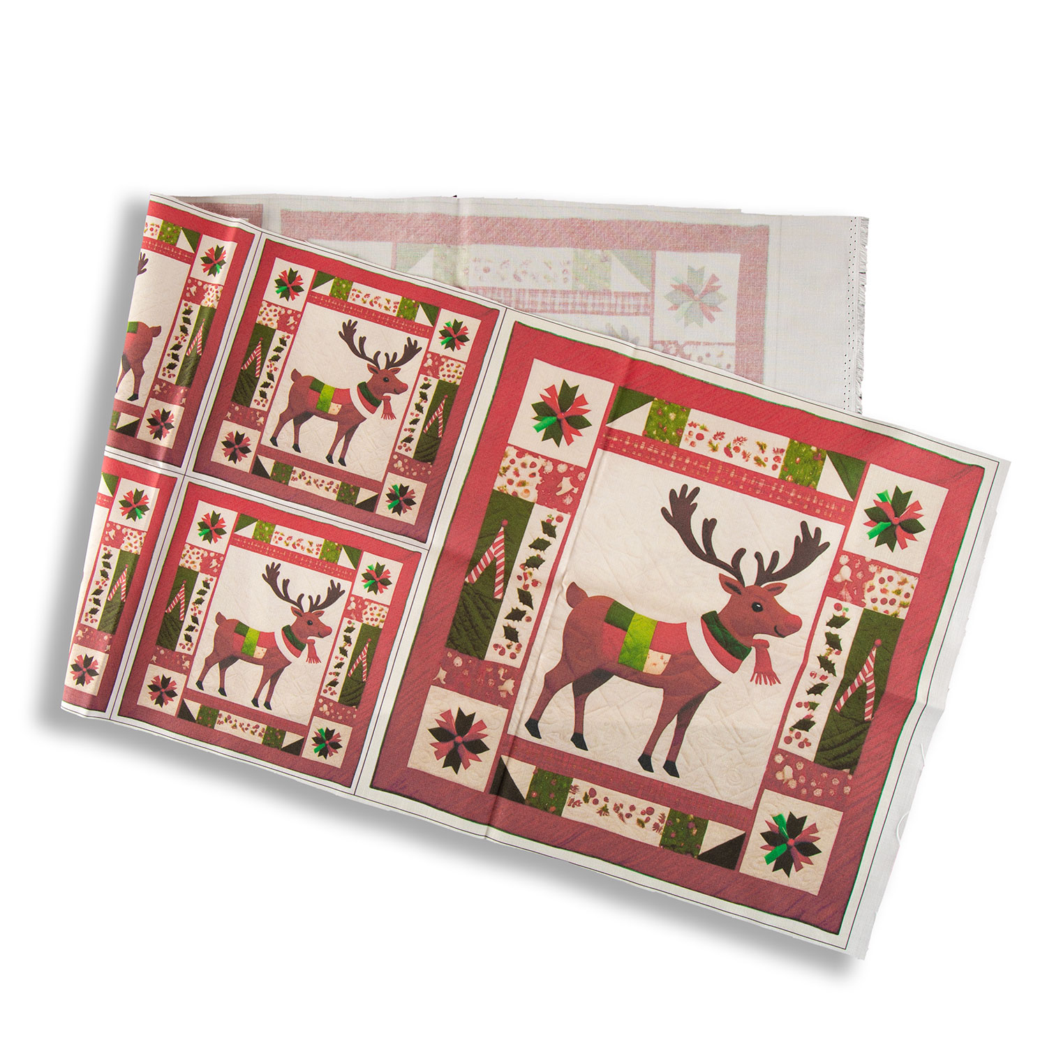 Craft Yourself Silly Festive Bag & Cushion Panels - 2 x 13.5" Panels & 4x 6" Panels - Pick N Mix - Choose Any 2 - Patchwork Reindeer