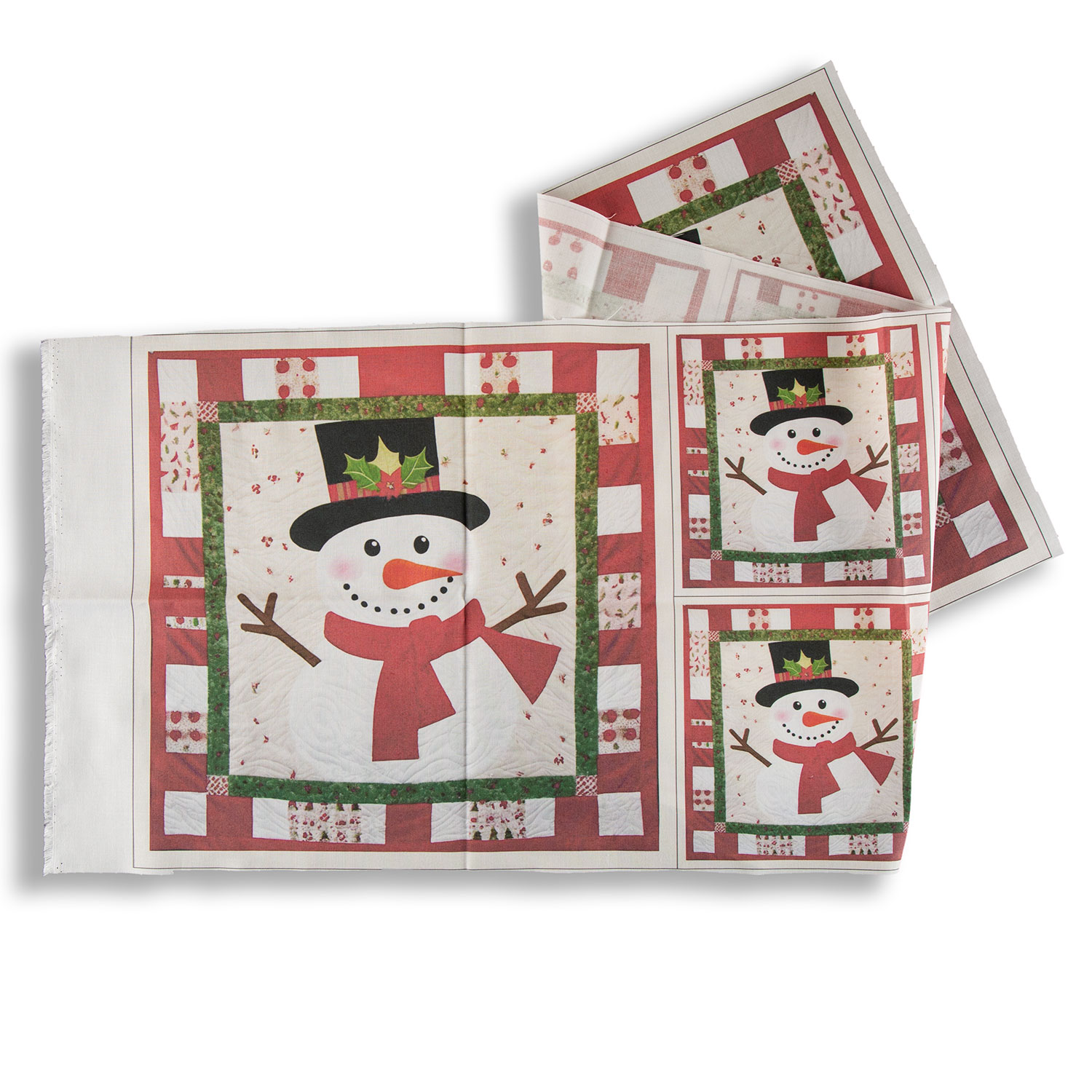 Craft Yourself Silly Festive Bag & Cushion Panels - 2 x 13.5" Panels & 4x 6" Panels - Pick N Mix - Choose Any 2 - Patchwork Snowman