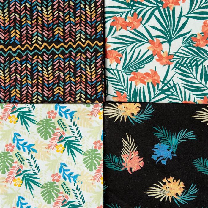 Fabric Freedom Tropica Quilting Fabric Stack - Includes: 4 x 0.5m ...