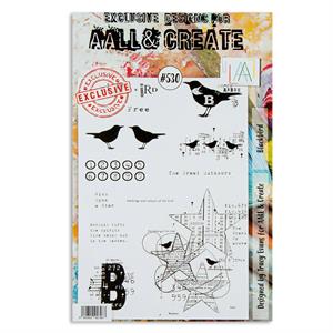 AALL & Create Tracy Evans A5 Stamp Set - Blackbird - 12 Stamps - 563970