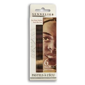 Sennelier 1/2 Soft Pastels - 6 Sticks - Dark Skin Tones - 571895