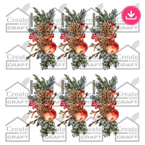 Create & Craft Vintage Christmas Illusions Fir & Berries Digital Download - 575964