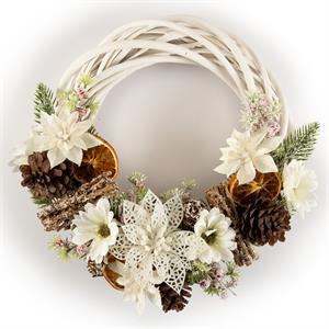 Dawn Bibby Cream Poinsettia Willow Wreath Kit  - 589587