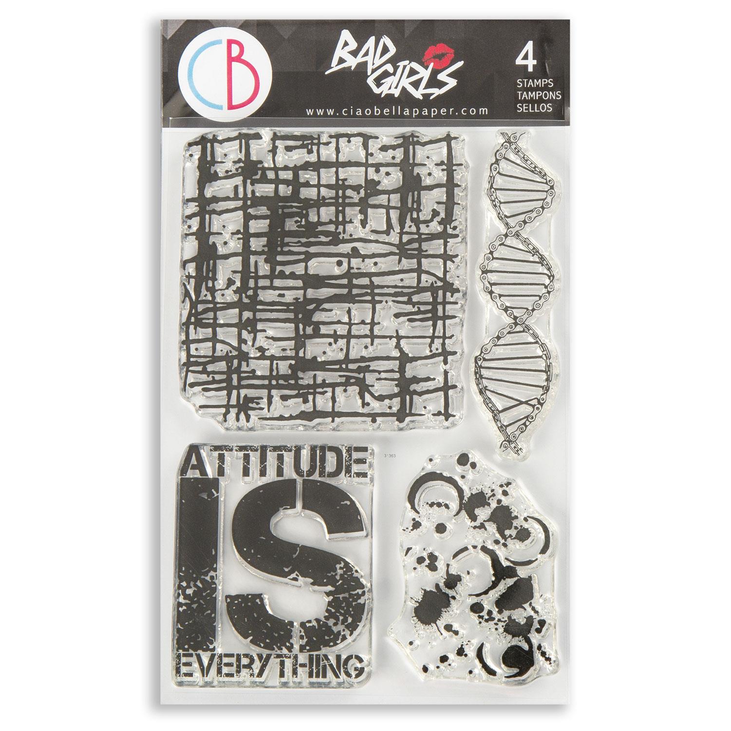 Ciao Bella 2 x 4x6" Stamp Sets - Choose any 2 - Attitude Is Everything