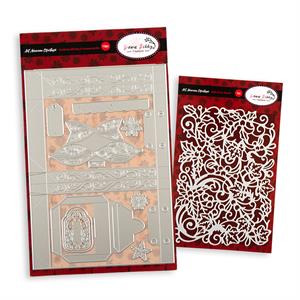 Dawn Bibby Creations Art Nouveau Christmas - Christmas Gift Bag & Accessories Die Set with Holly & Ivy Stencil - 595869