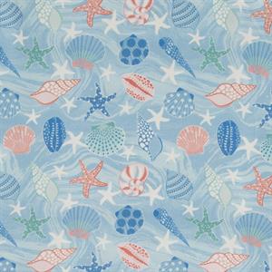 Make + Believe 1m Fabric Piece - Painted Seashells - 599481