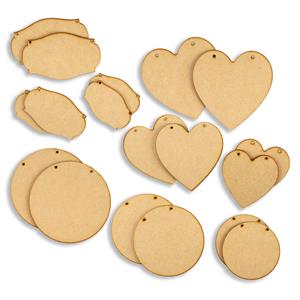 JRC Hanging MDF Bundle - Curved Rectangular, Heart & Circular Rectangular - 608003