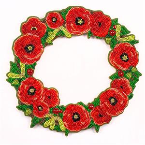 Crystal Art Poppy Wreath - 30cm - 630090