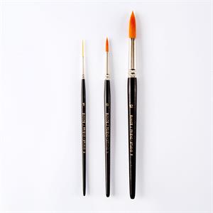 Studio 5, 3 x Extra Fine Golden Synthetic Professional Watercolour Brushes - 644740