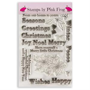 Pink Frog Crafts A5 Festive Greetings Stamp Set - 20 Stamps - 645660