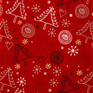 House of Alistair Squiggle Tree 100% Cotton - 135cm Wide x 1m Fabric Length - 661910
