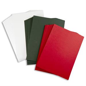 Jellybean A4 Christmas Card Pack - Red, Holly & White – 300gsm - 90 Sheets Total - 670973
