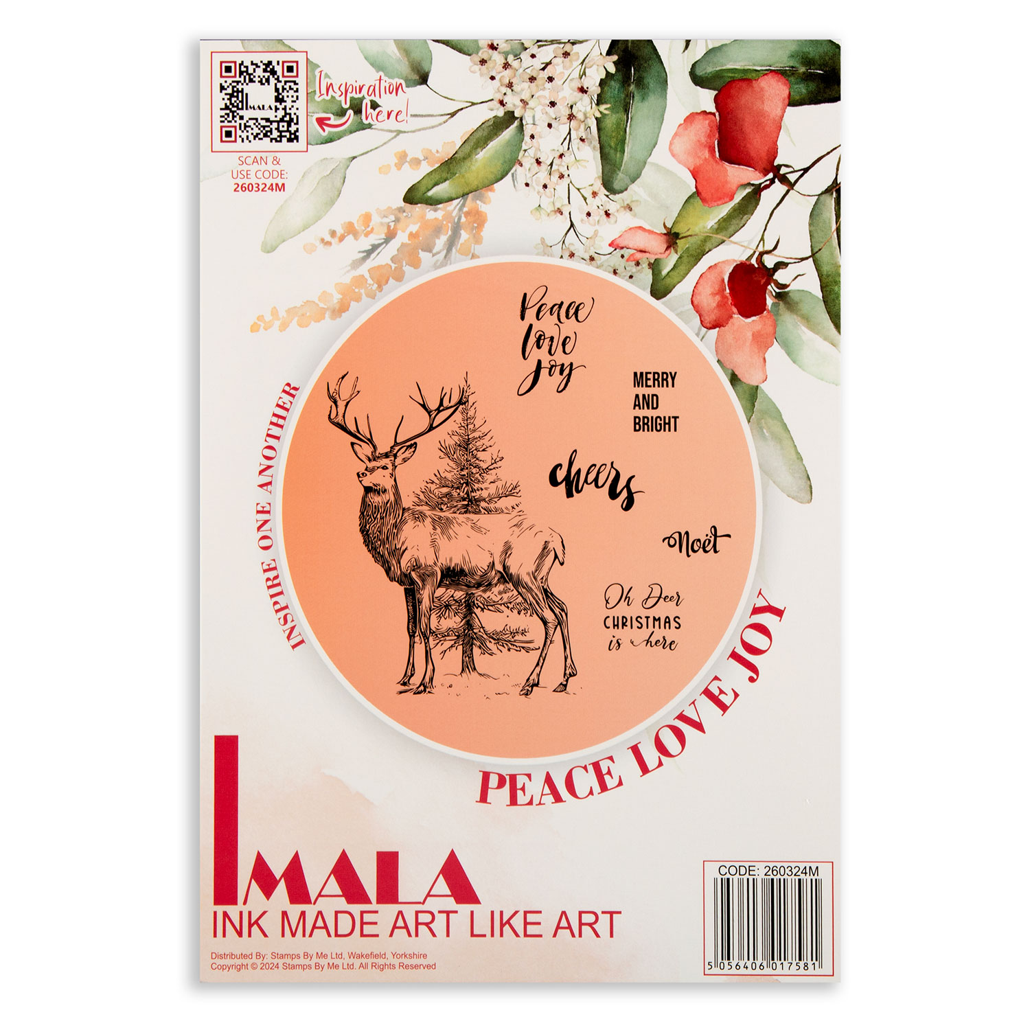 IMALA Chrismas Icons A5 Stamp Pick-n-Mix - Choose Any 3 - Peace Love Joy - 6 Stamps