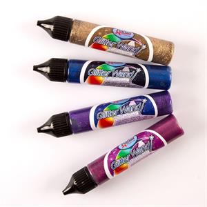 Pinflair Glitter Wand Festive Pack - 4 Total –Purple, Cerise, Royal Blue & Copper - 688179